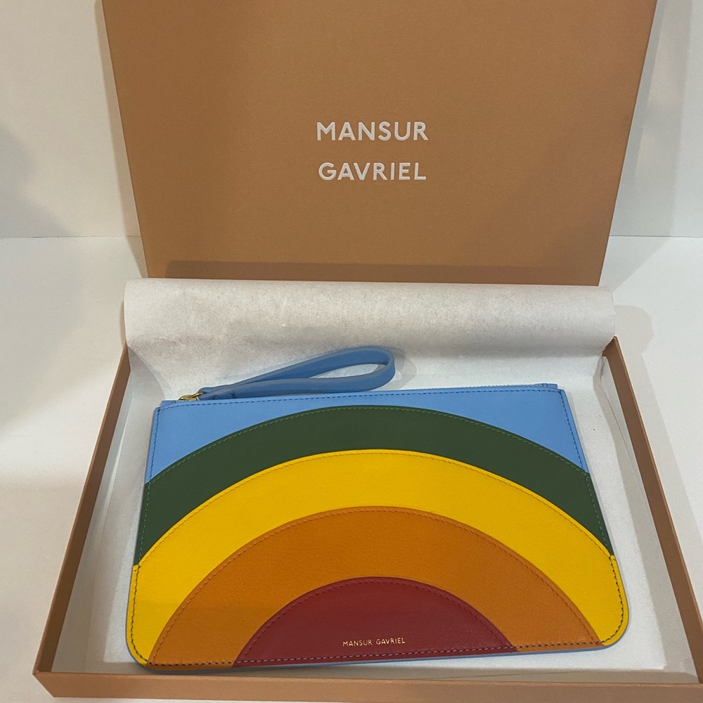 ❤️DEAL! Mansur Gavriel Classic Pouch in 🌈 Rainbow - Picture 4 of 15